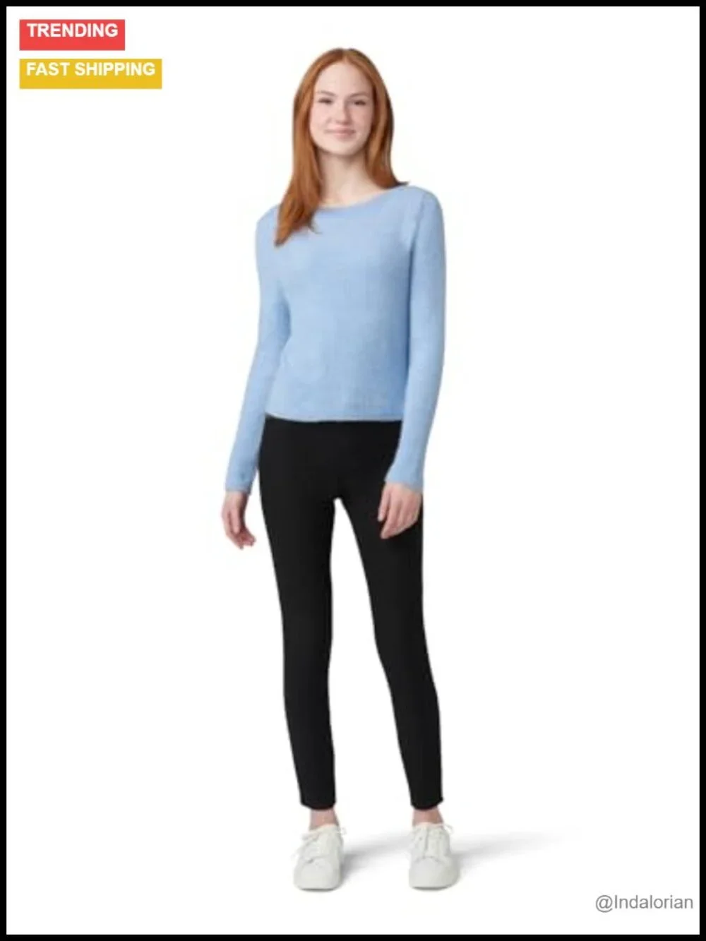 HUE Women's Ultra Soft Fleece Lined Denim Leggings High Waist Skinny